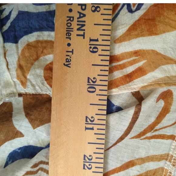 Halogen Sheer Chiffon Button-Up Blouse Watercolor Abstract Print Size M - Picture 5 of 7